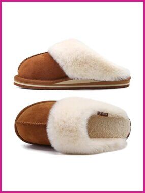 Womens Fuzzy Memory Foam Slippers Arch Support Warm House Shoes